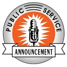 Public service announcement shown on a television screen
