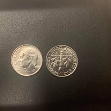 A U.S. dime showing its obverse and reverse sides
