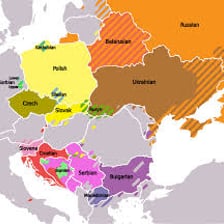 A map showing the distribution of Slavic languages in Europe.
