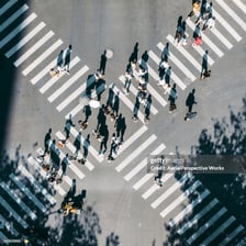 An aerial view of avenues intersecting roads in a city.
