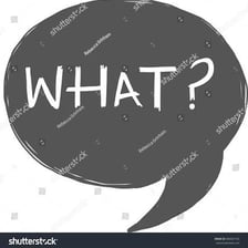 A speech bubble representing the expression “as it were”