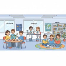 Schoolchildren in a classroom
