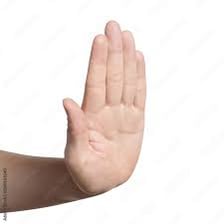 A person making a refusal or stop gesture