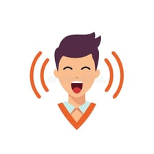 A person speaking aloud