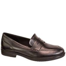 A classic slip-on leather loafer shoe