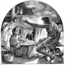 A storyteller presenting a long traditional tale