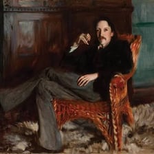 A portrait of Robert Louis Stevenson, author of Treasure Island