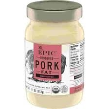 A jar containing rendered lard.