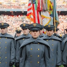 A cadet in uniform at the United States Military Academy.