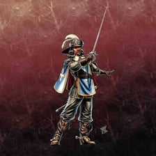 Illustration of Aramis among the Three Musketeers
