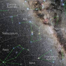 A star chart showing the constellation Ara