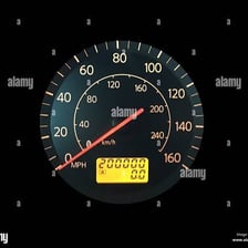 A car odometer displaying an initial reading of 000.
