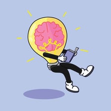 A cartoon-style depiction of a light tap on the head.