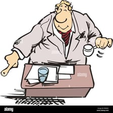 An illustration of a powerful executive portrayed as a “Mr. Big.”