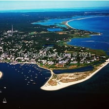 Aerial view of the Cape Cod peninsula in Massachusetts