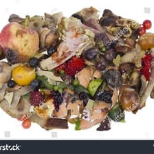 A pile of visibly rotten food