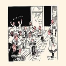 An illustration of a child misbehaving in a classroom