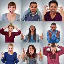 An angry person visibly expressing fury.