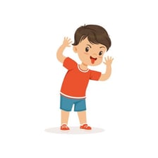 A child with a playful, mischievous expression