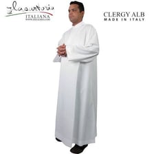 Christian cleric wearing a white alb