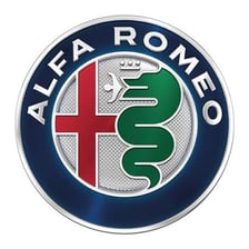 The emblem of the Alfa Romeo automobile brand.