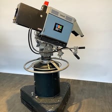 A television studio set prepared for a broadcast