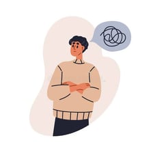 An illustration of a person overwhelmed by persistent troubles.