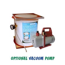An educational illustration of air being removed from a vacuum chamber.