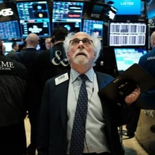Traders working on a financial exchange floor