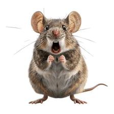 Person reacting with surprise after seeing a mouse