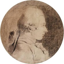 A historical portrait representing the Marquis de Sade.