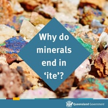 Educational chart showing mineral names ending in -ite
