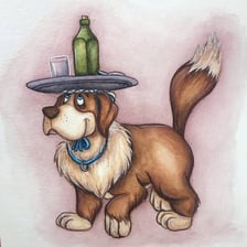 An illustration of Nana, the Newfoundland dog from Peter Pan