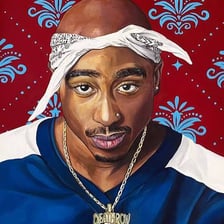 Portrait of rapper Tupac Shakur