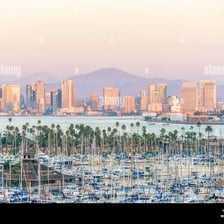 The San Diego skyline viewed across the harbor