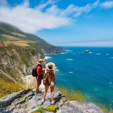 A person looking at a scenic view