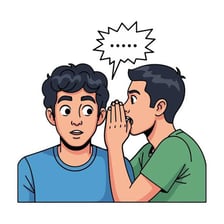 Two people having a private, whispered conversation.