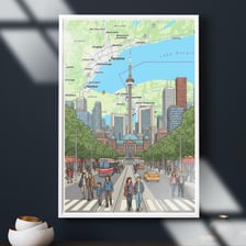 Toronto skyline with Ontario geographic context