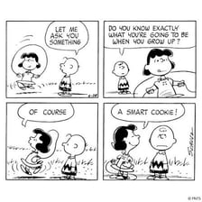 Lucy Van Pelt, the Peanuts comic-strip character.