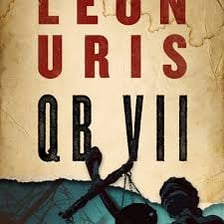A book cover for Leon Uris’s novel QB VII.