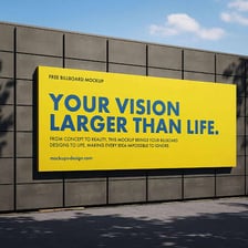 Large advertisements displayed on roadside billboards.
