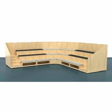 Rows of seating arranged in tiers