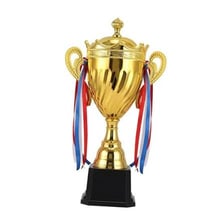 A sports trophy cup representing a prize.