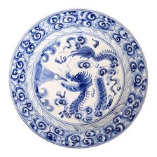 Blue-and-white Chinese porcelain plate