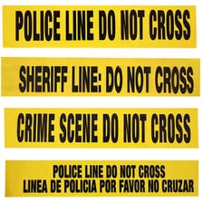 A police barrier marking a crime scene