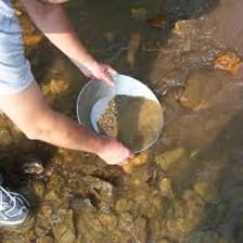 Fine gold dust collected during mining.