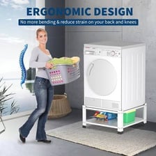 Metal fastening washers beside a person washing clothes
