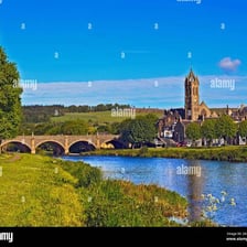 A view of the River Tweed flowing through the Scottish Borders