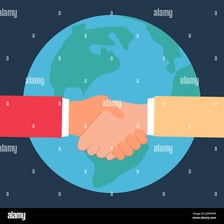 Two people shaking hands to signify a friendly agreement.