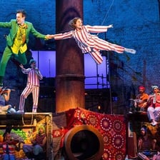 A stage production depicting Peter Pan, the fictional boy who never grows up.